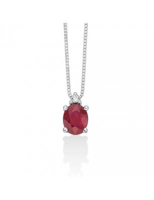 Miluna Collana Diamanti e Rubino CLD4576