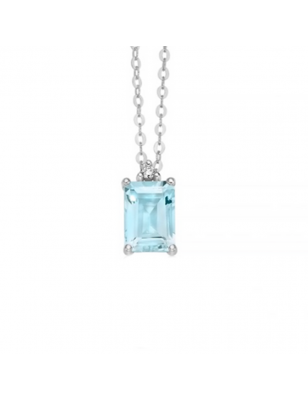 Miluna Collana Diamanti e Acquamarina CLD4531
