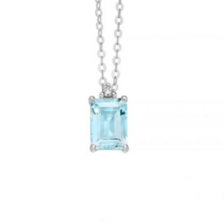 Miluna Collana Diamanti e Acquamarina CLD4531