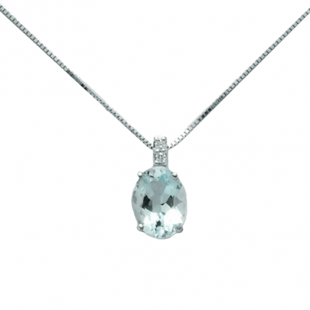 Miluna Collana Diamanti e Acquamarina CLD4135