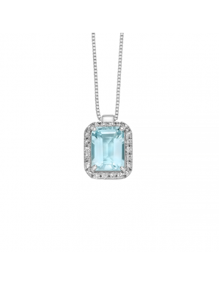 Miluna Collana Diamanti e Acquamarina CLD4515