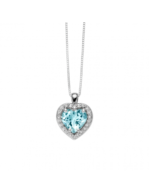 Miluna Collana Diamanti e Acquamarina CLD4213