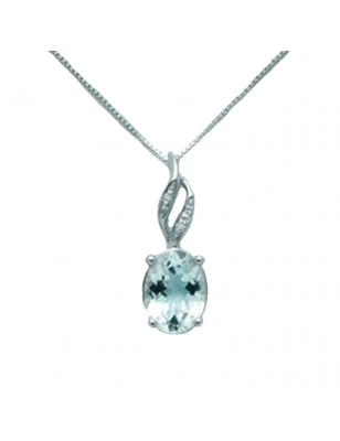Miluna Collana Diamanti e Acquamarina CLD4268
