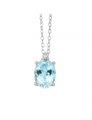 Miluna Collana Diamanti e Acquamarina CLD4284