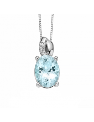 Miluna Collana Diamanti e Acquamarina CLD4490