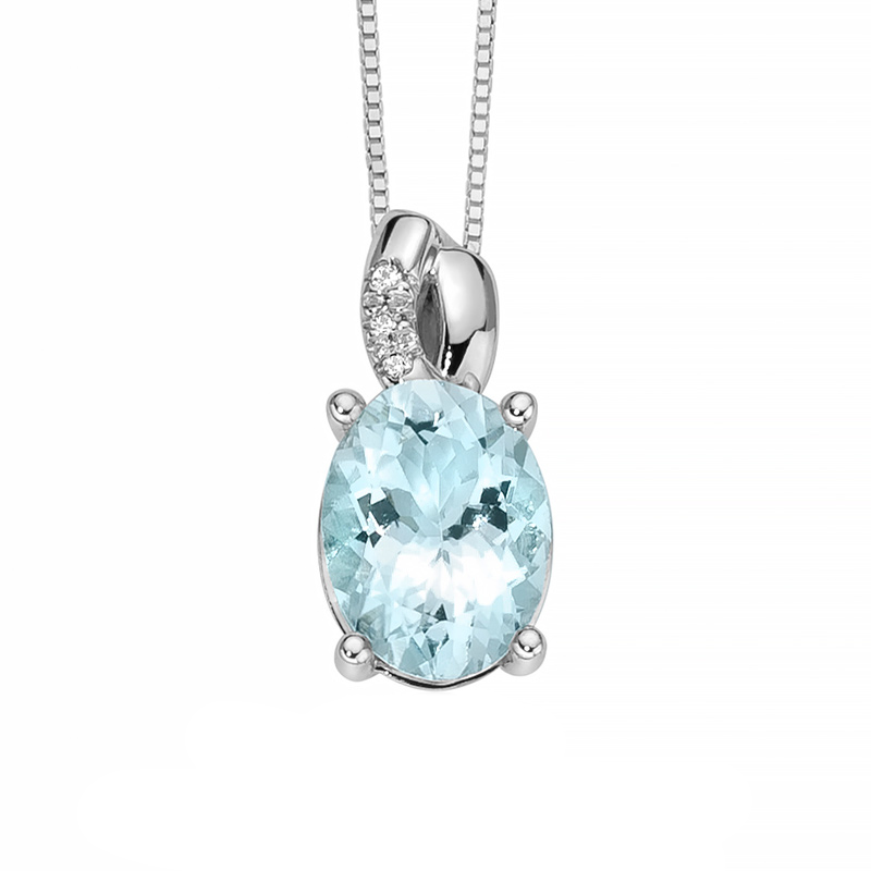 Miluna Collana Diamanti e Acquamarina CLD4490