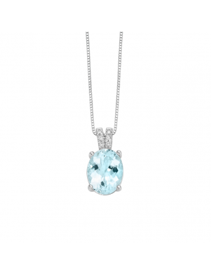 Miluna Collana Diamanti e Acquamarina CLD4210