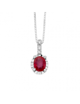 Miluna Collana Diamanti e Rubino CLD4195
