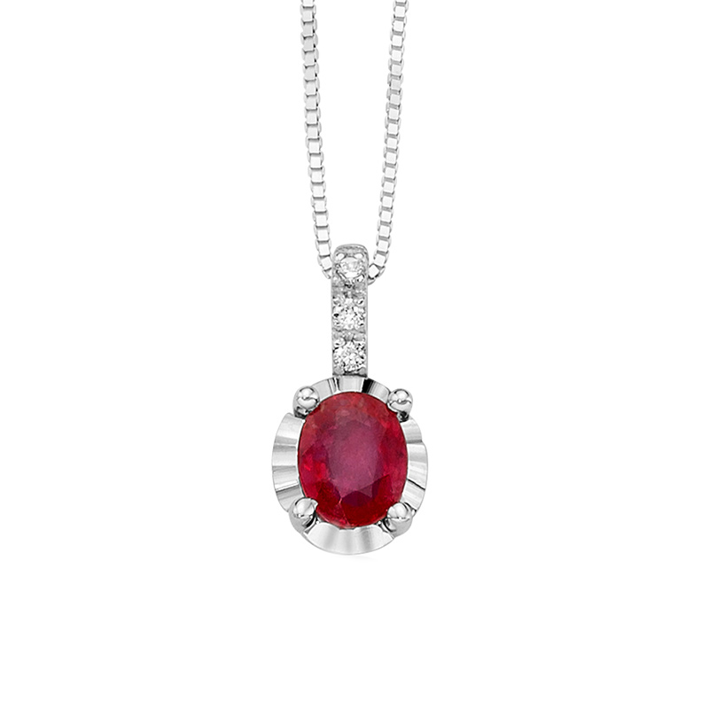 Miluna Collana Diamanti e Rubino CLD4195