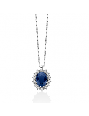 Miluna Collana Diamanti e Zaffiri CLD4107
